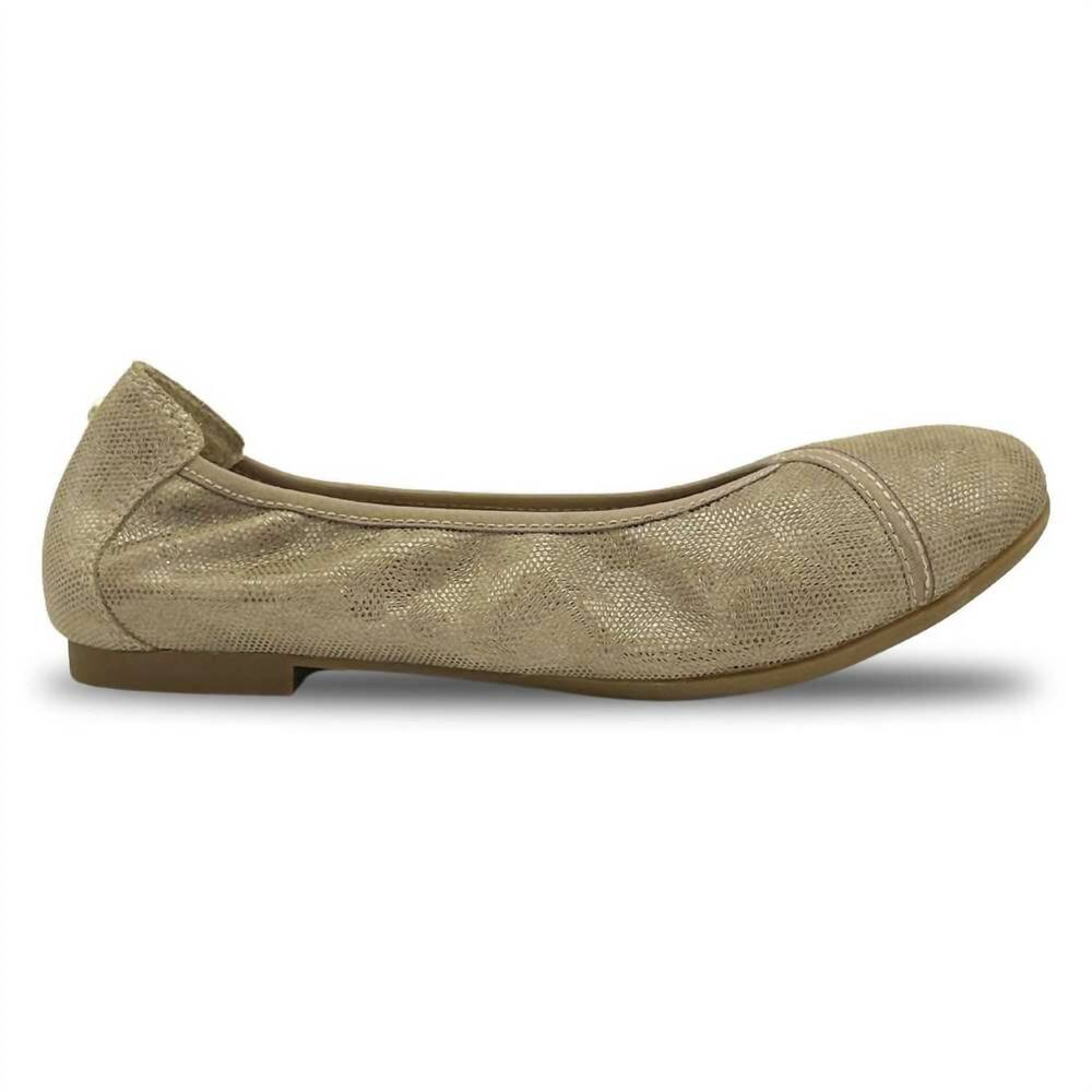 NEW REVERE women's nairobi ballet shoes in champagne angle